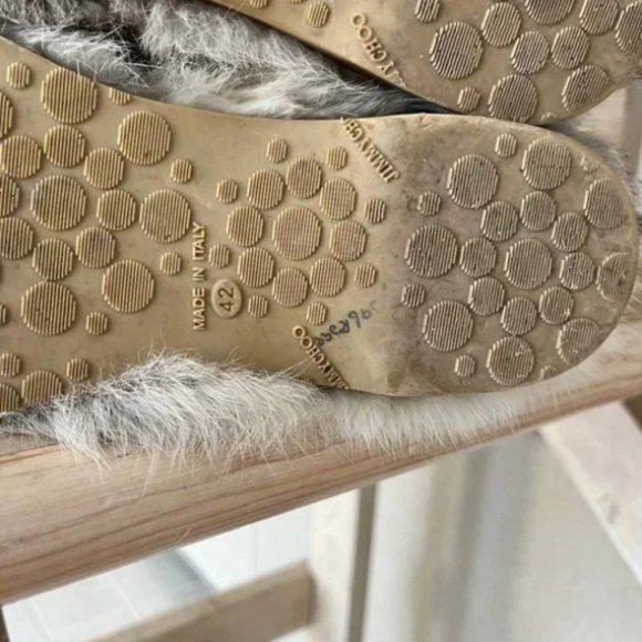 Jimmy Choo Rex Rabbit Fur Leone Moccasin Boots Size 42 EUR - Picture 8 of 9